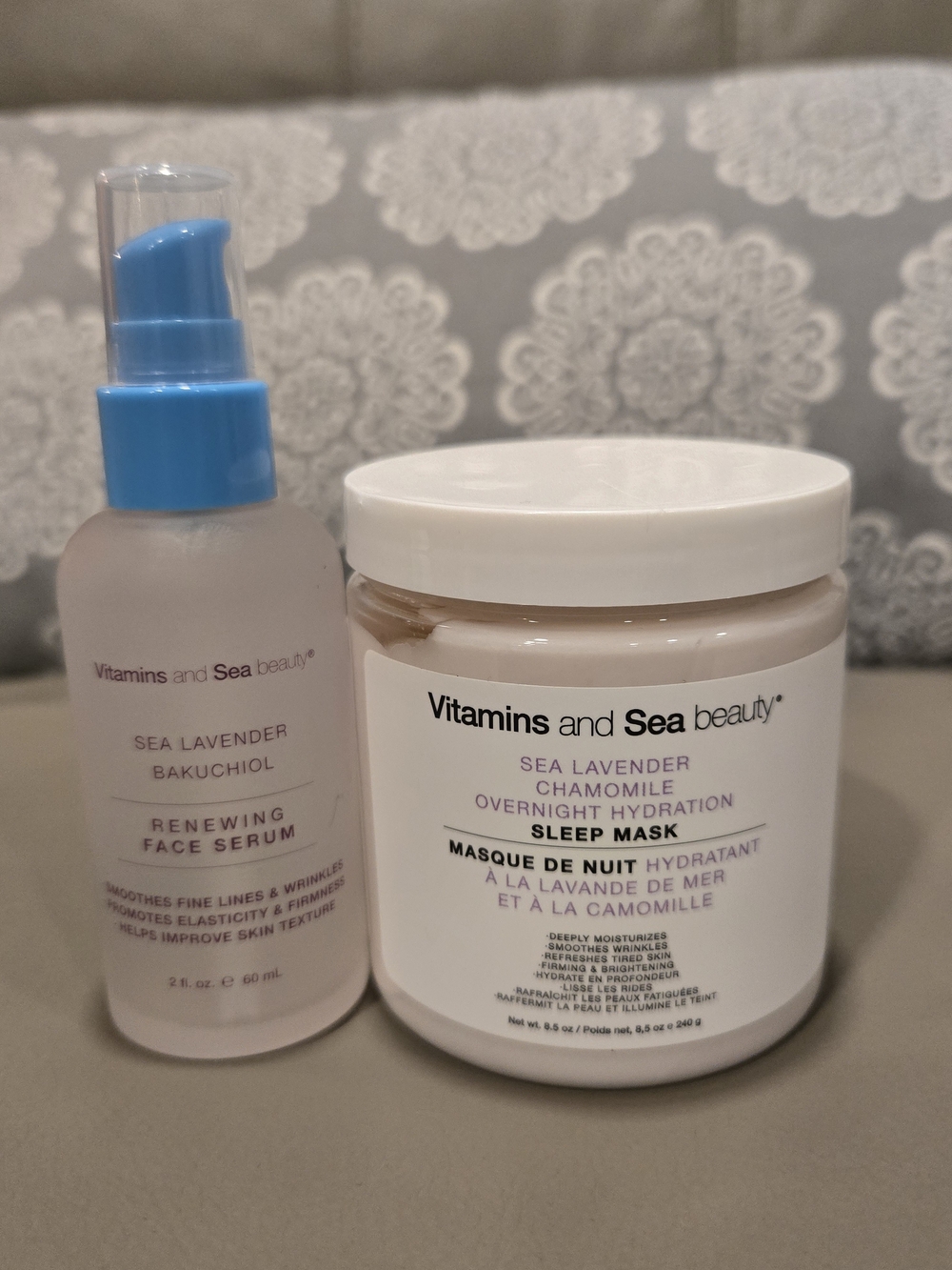Vitamins and Sea Beauty Overnight Hydration Sleep Mask and Renewing Face Serum